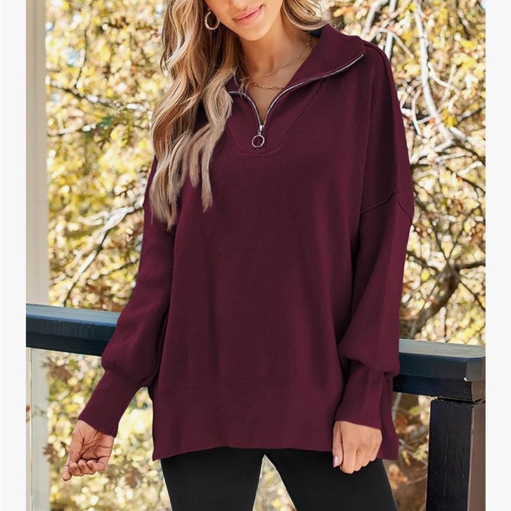 burgundy oversized sweater